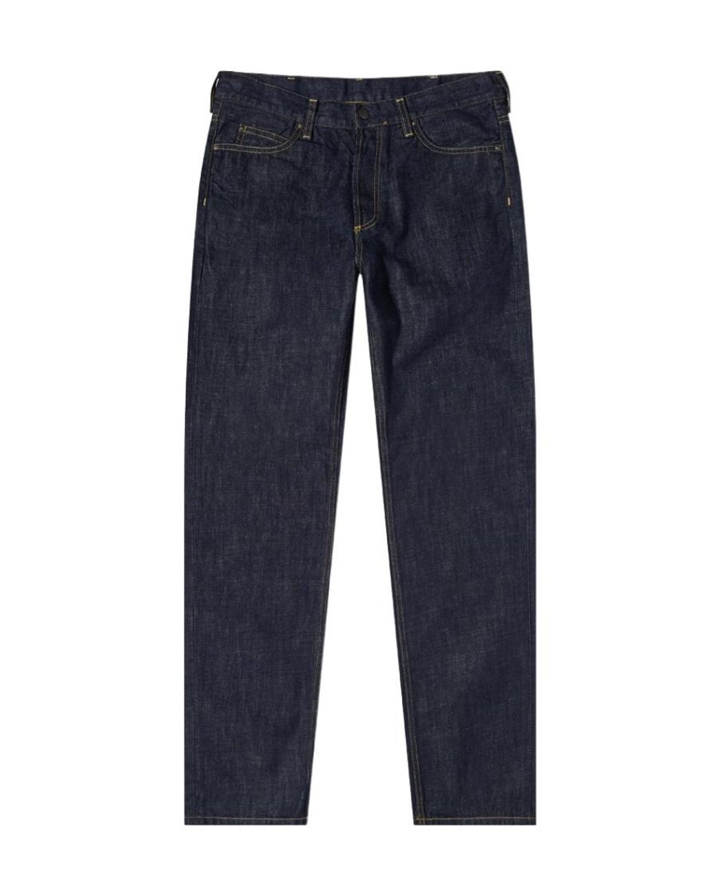 Carhartt Blue Logo-Patch Denim Jeans for men
