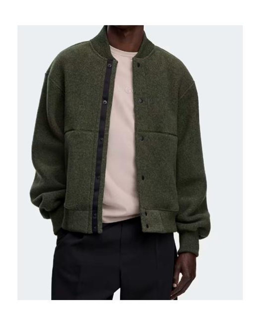 Canada Goose Green Hudson Fleece Bomber Label for men
