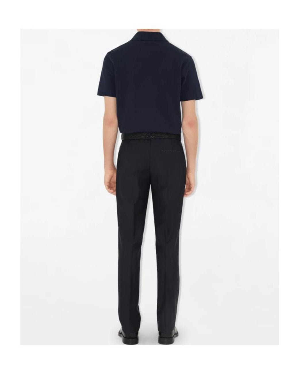 Burberry Blue Logo Embroidered Regular-Fit Polo Shirt for men