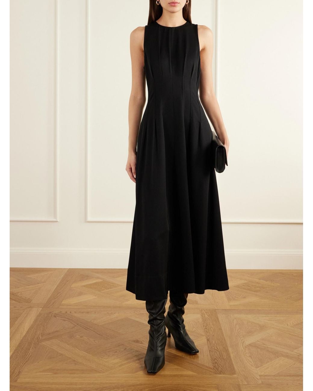 Proenza Schouler Black Bronwyn Darted Twill Maxi Dress