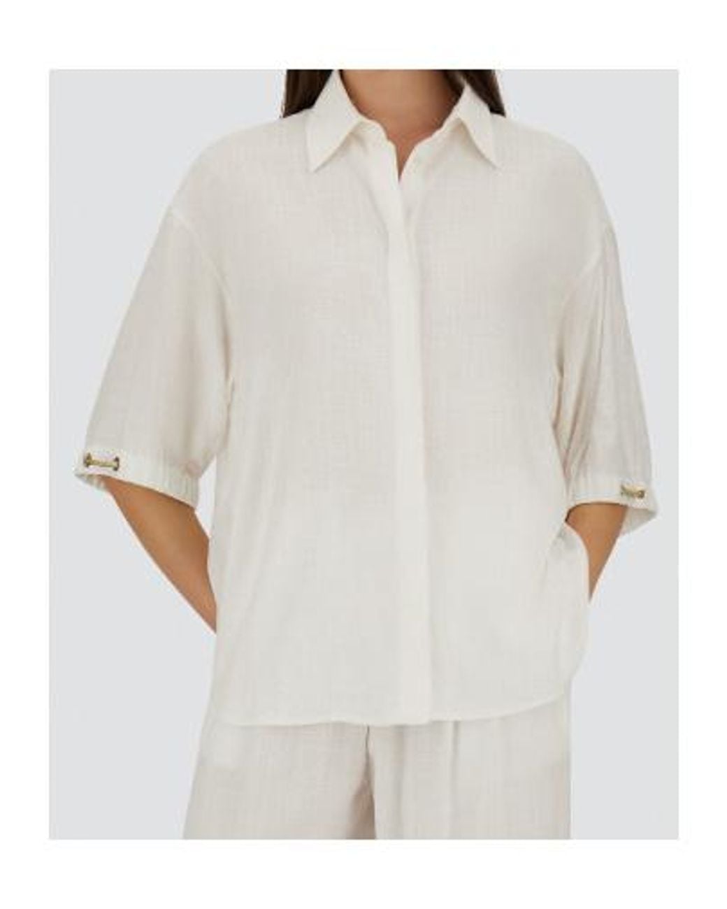 Herno White Drawstring Sleeve Shirt