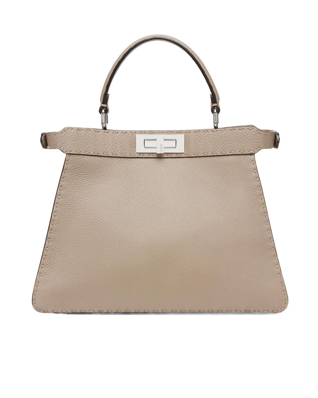 Fendi Natural Dove Selleria Bag With 1414 Hand-Sewn Topstitches