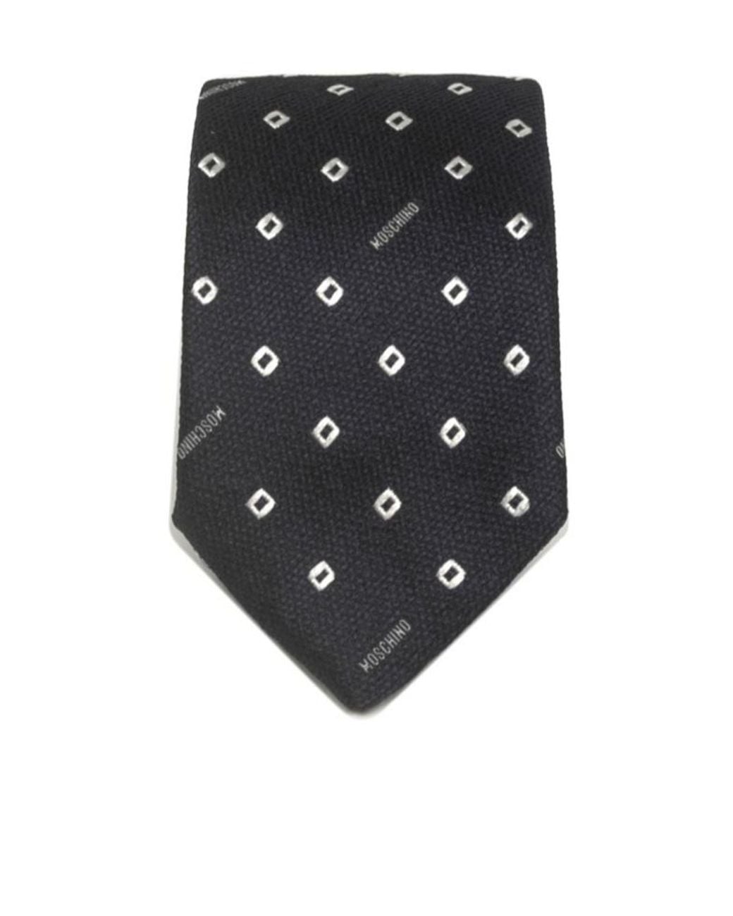 Moschino Black Logo Logo Tie for men