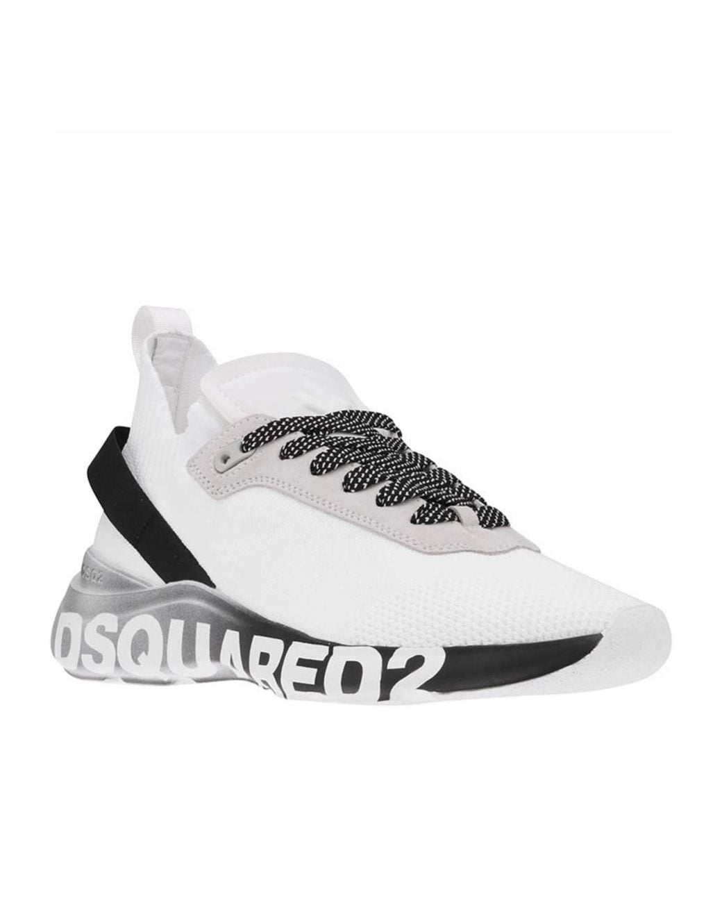 DSquared² White Lace-Up Low-Cut Sneakers for men