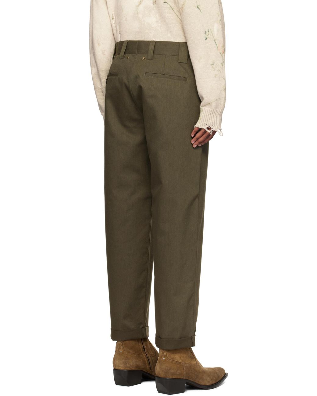 Golden Goose Deluxe Brand Green Logo Casual Pants for men