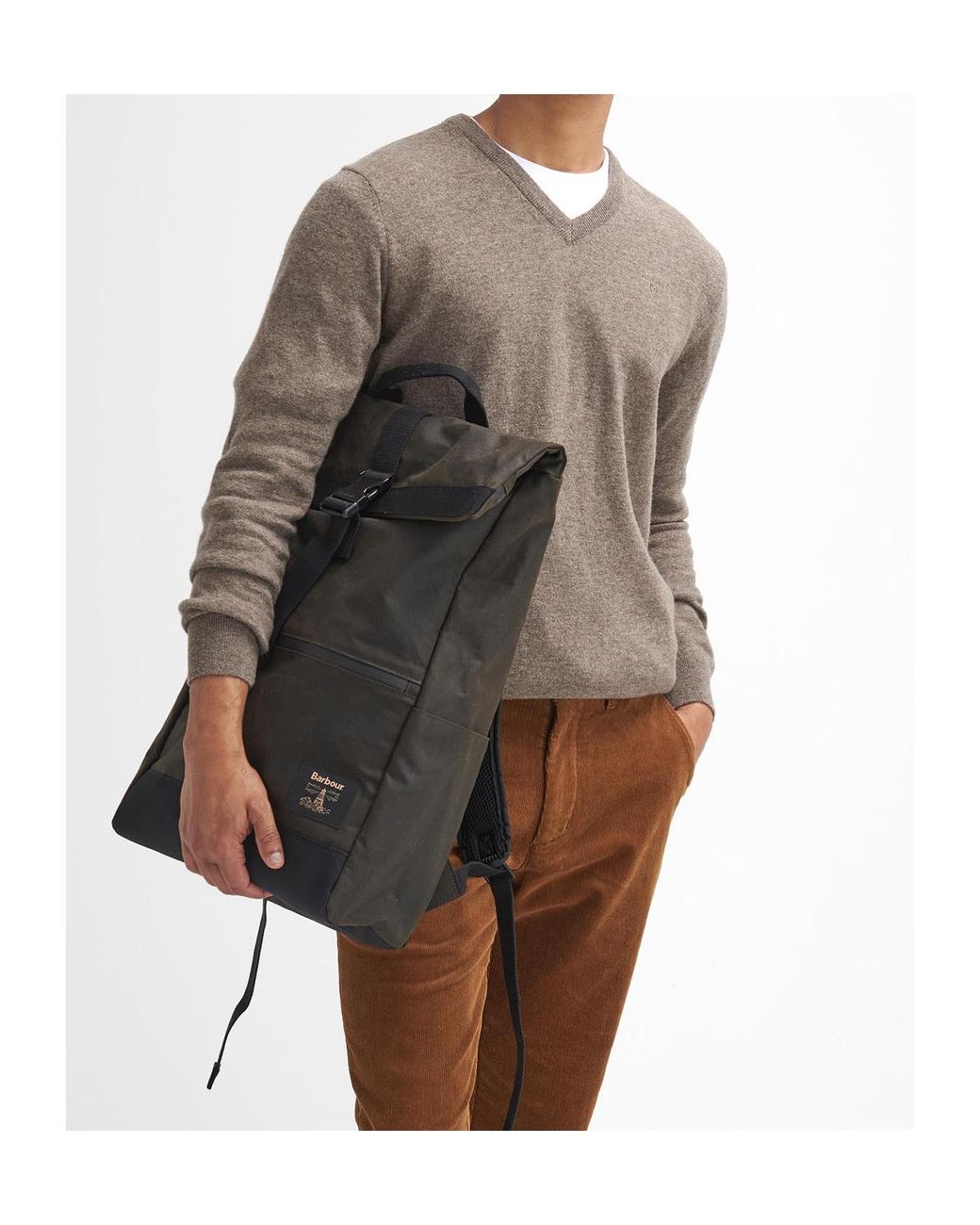 Barbour Black Field Backpack for men