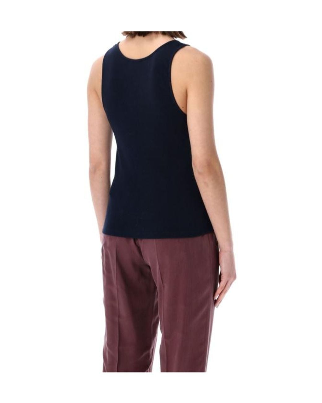 Saint Laurent Blue Cassandre Ribbed Tank Top