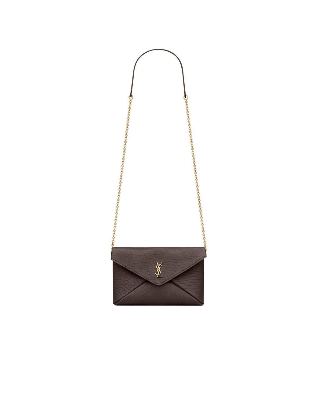 Saint Laurent White Cassandre Chain Shoulder Bag