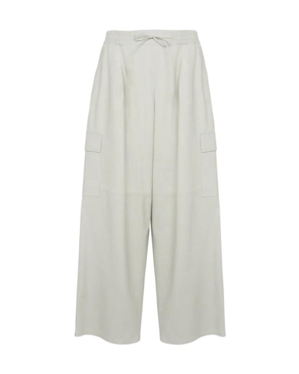 Yves Salomon White Lambskin Cargo Pants