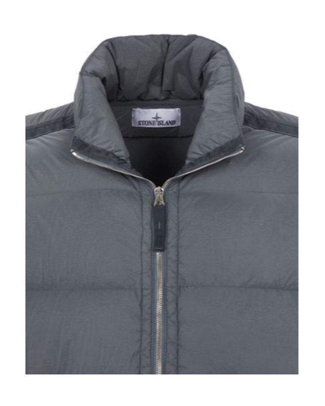 Stone Island Gray Compass-Patch Padded Down Jacket for men