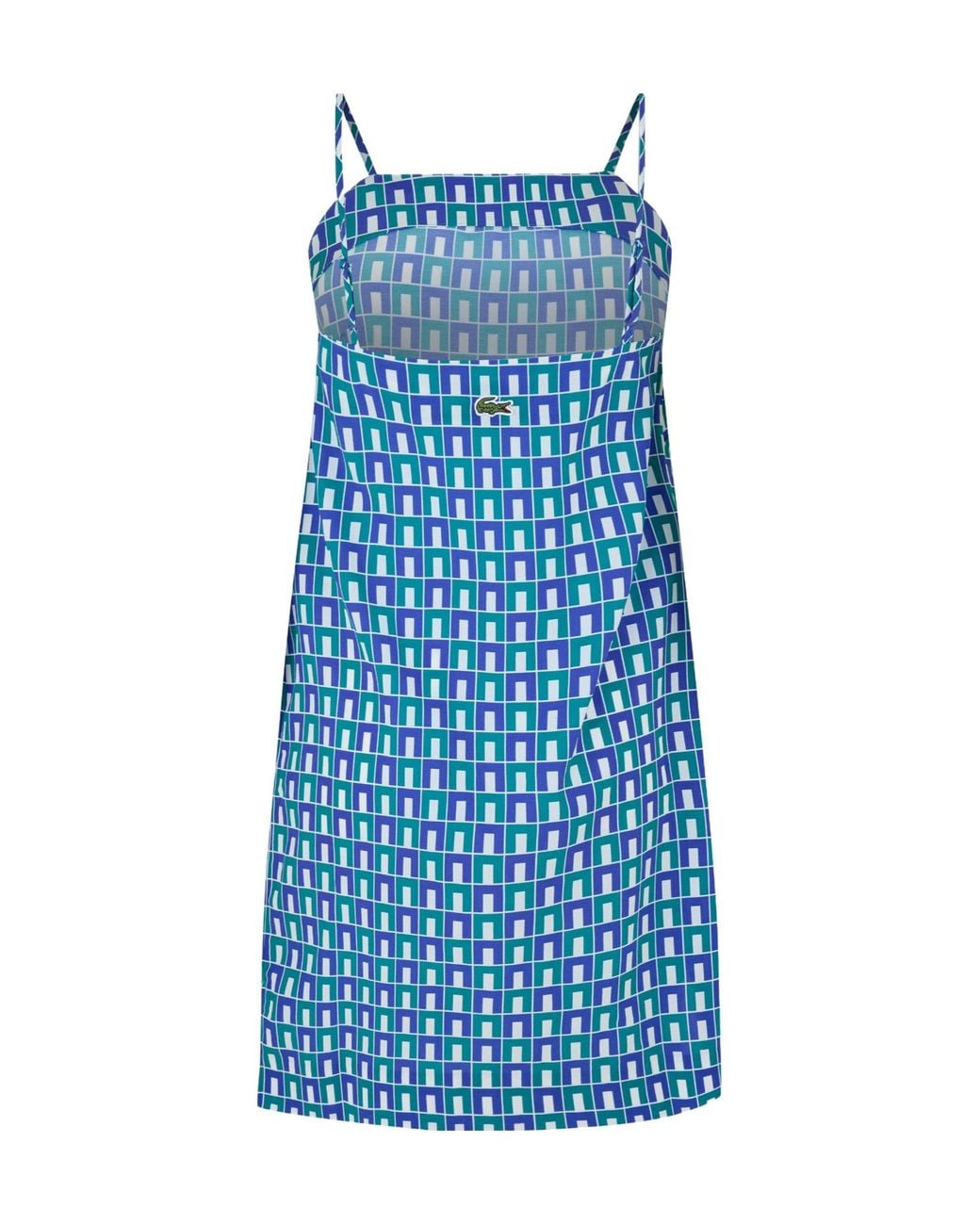 Lacoste Blue Geometric Print Slip Mini Dress