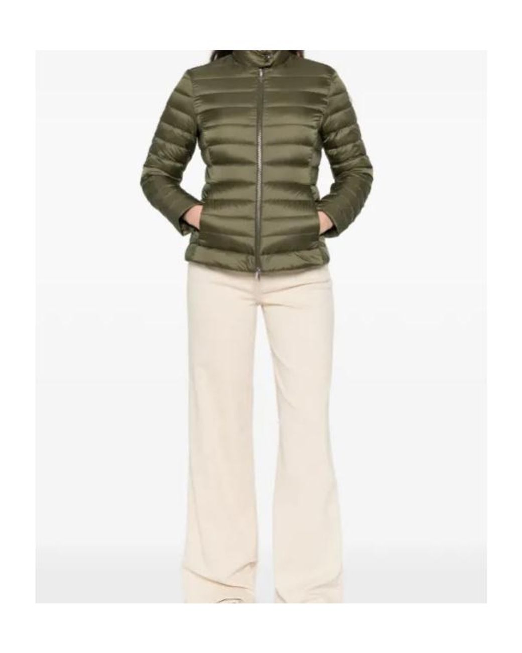 Moncler Green Igelle Zip-Up Short Padded Jacket