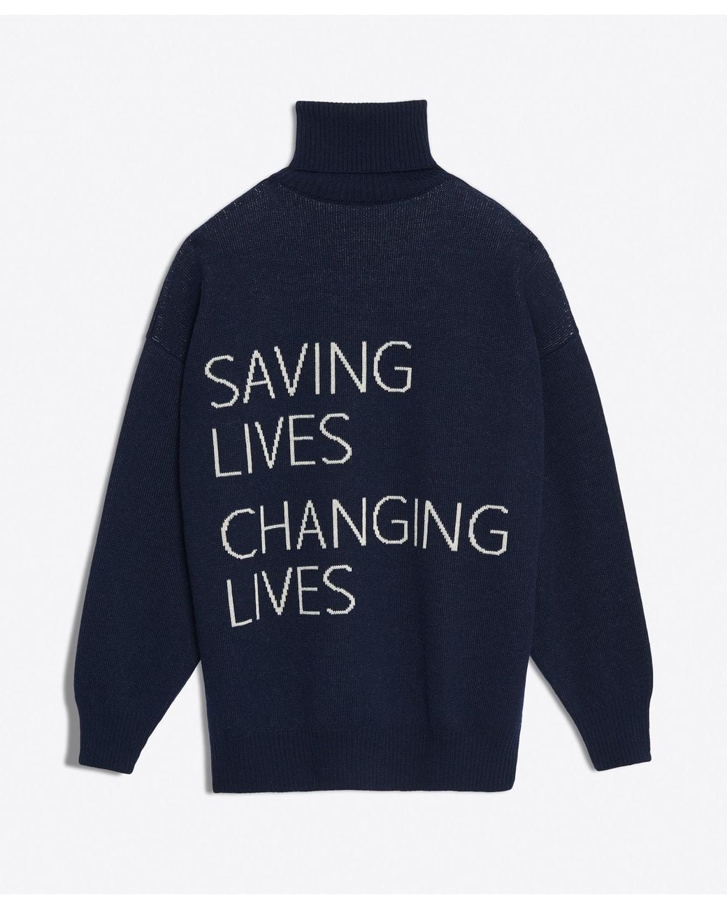 Balenciaga Blue Logo Turtleneck Pullover
