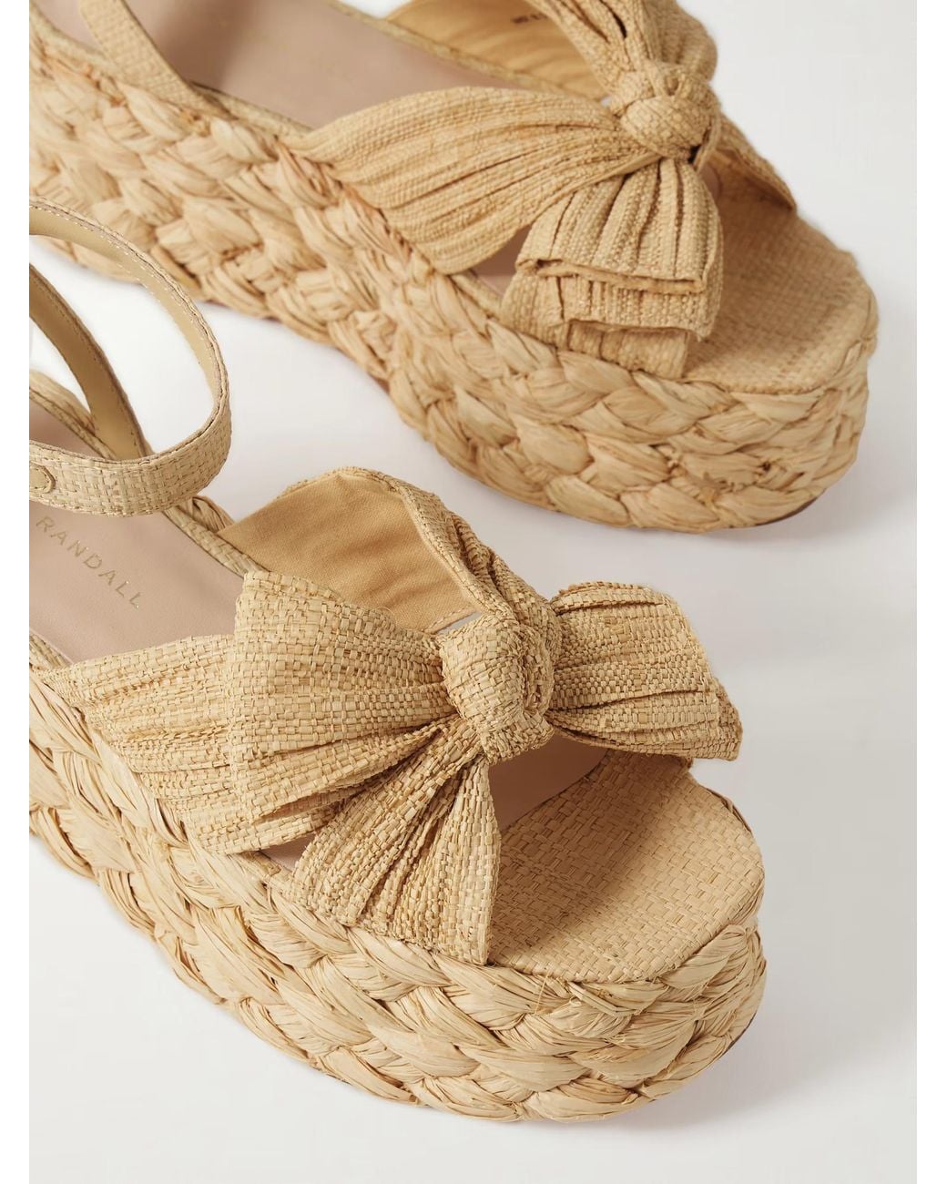 Loeffler Randall Metallic Raffia Platform Sandals
