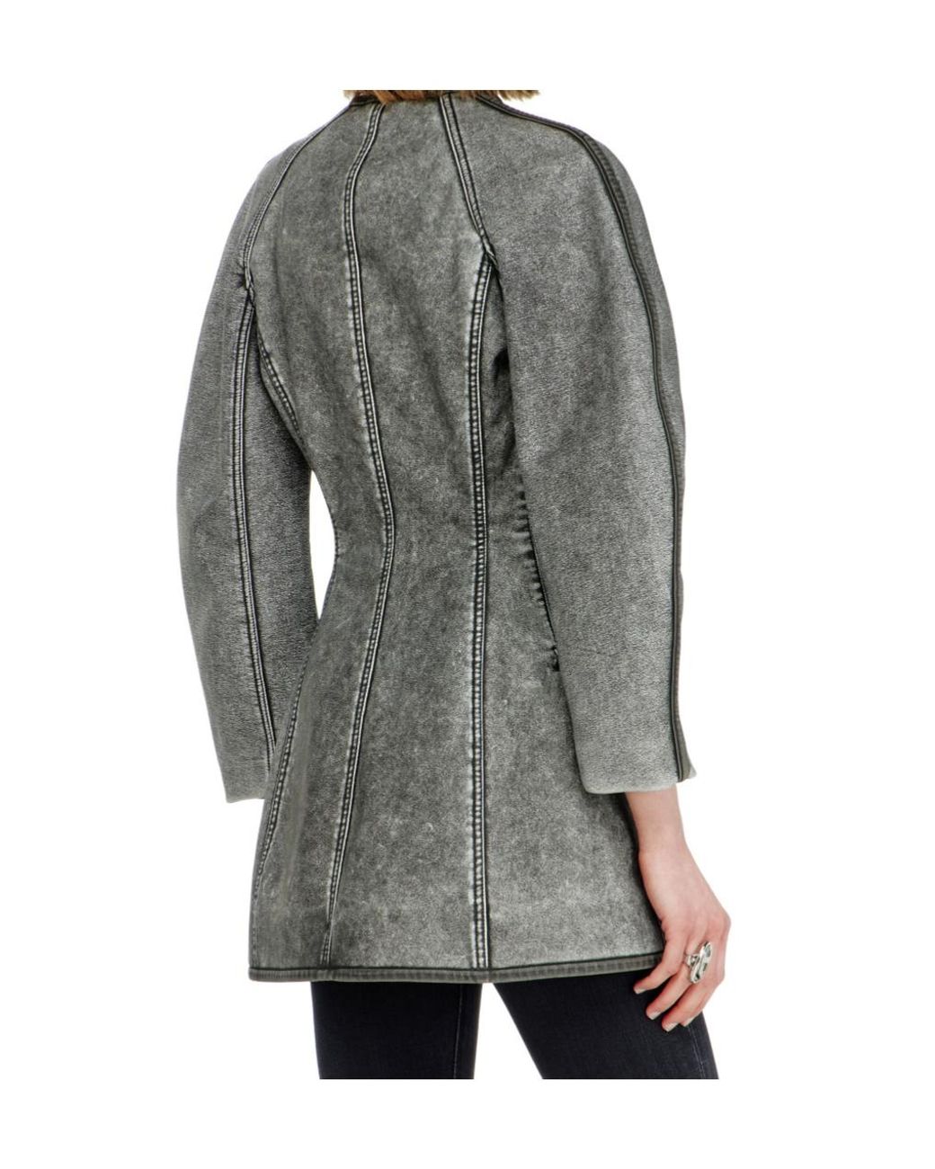 DIESEL Gray Cardigan Jacket With Cocoon Sleeves
