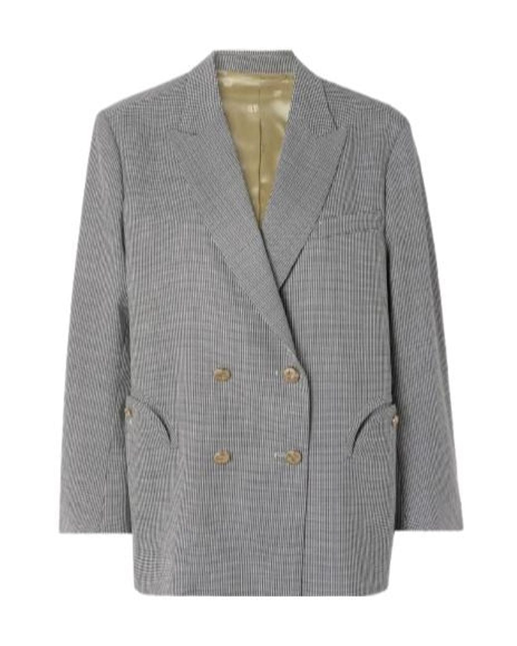 Blazé Milano Gray Regal Nightbreak Double-Breasted Houndstooth Suit Jacket