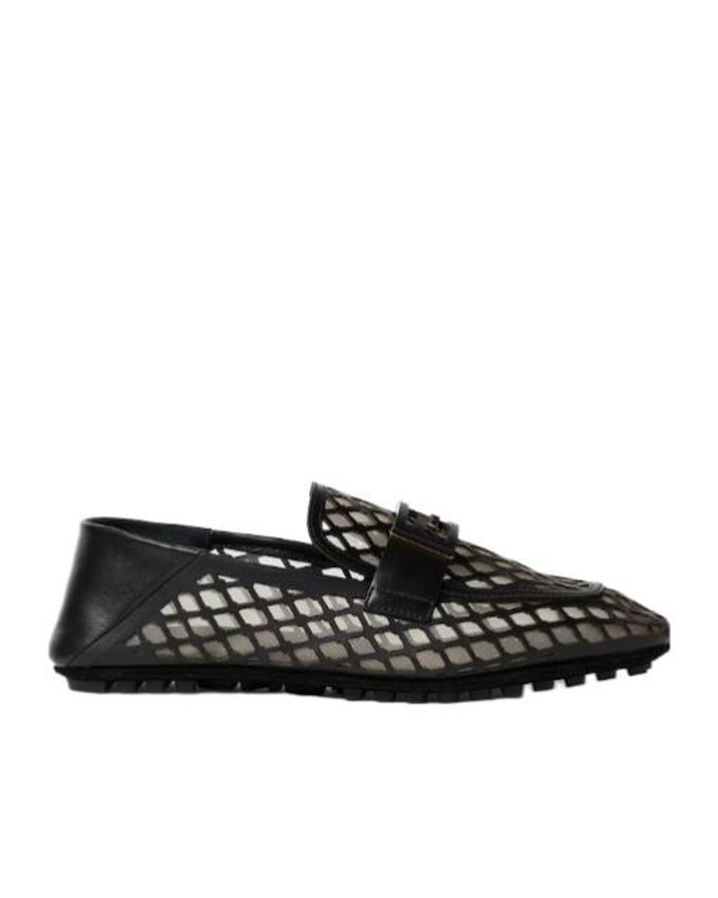 Fendi Black Tube Logo Flat Mules