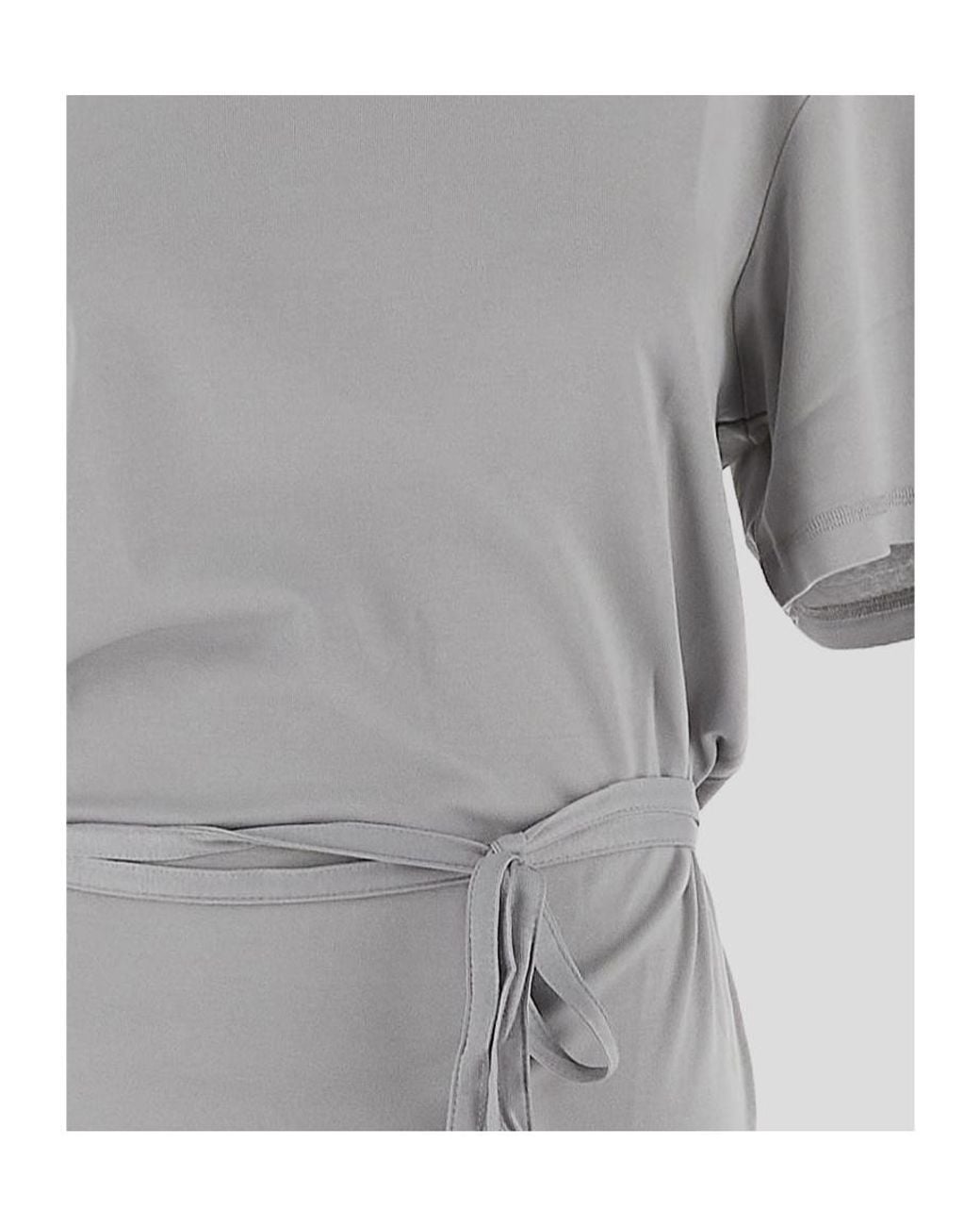Lemaire Gray Belted Crewneck T-Shirt Dress