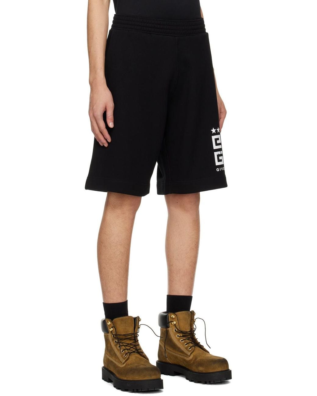 Givenchy Black Logo Printed Shorts for men