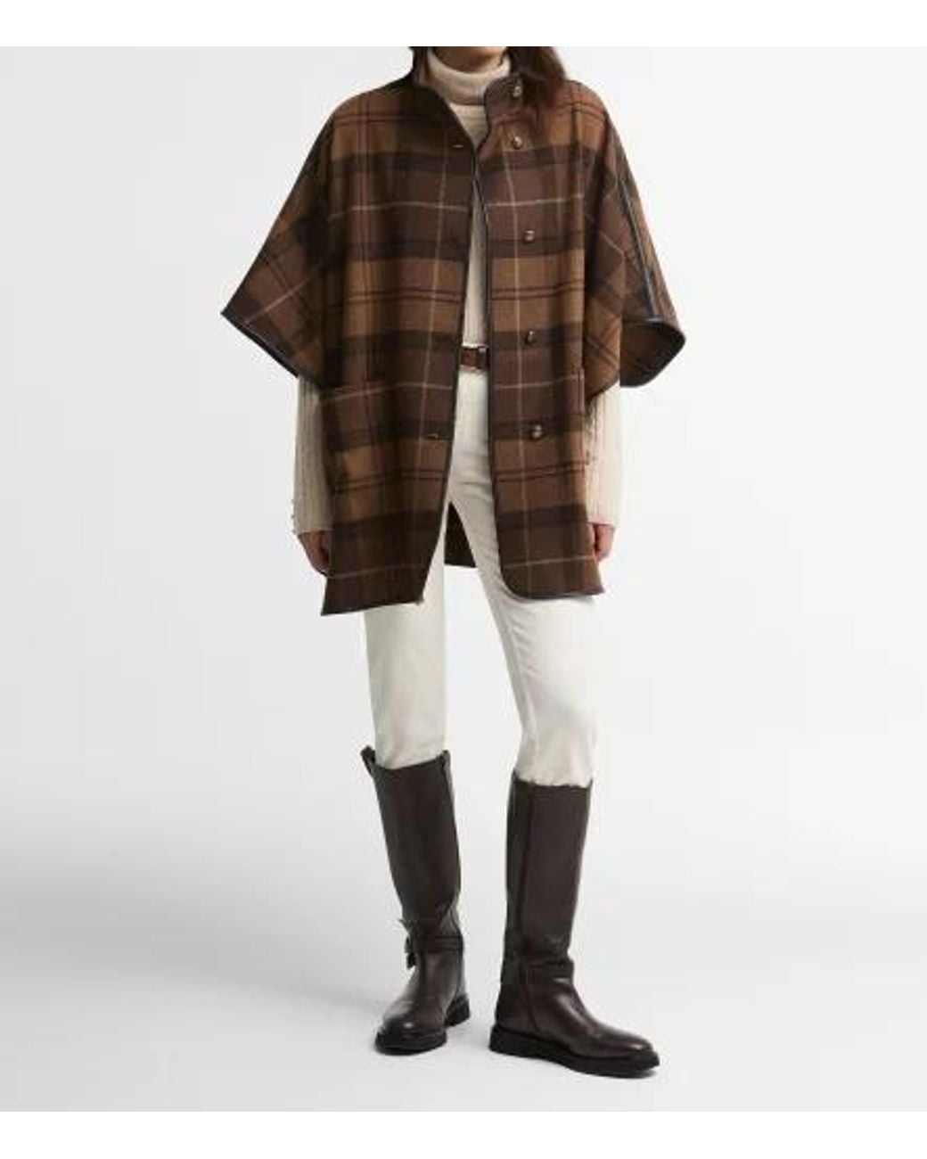 Barbour Brown High-Neck Button-Up Jacket
