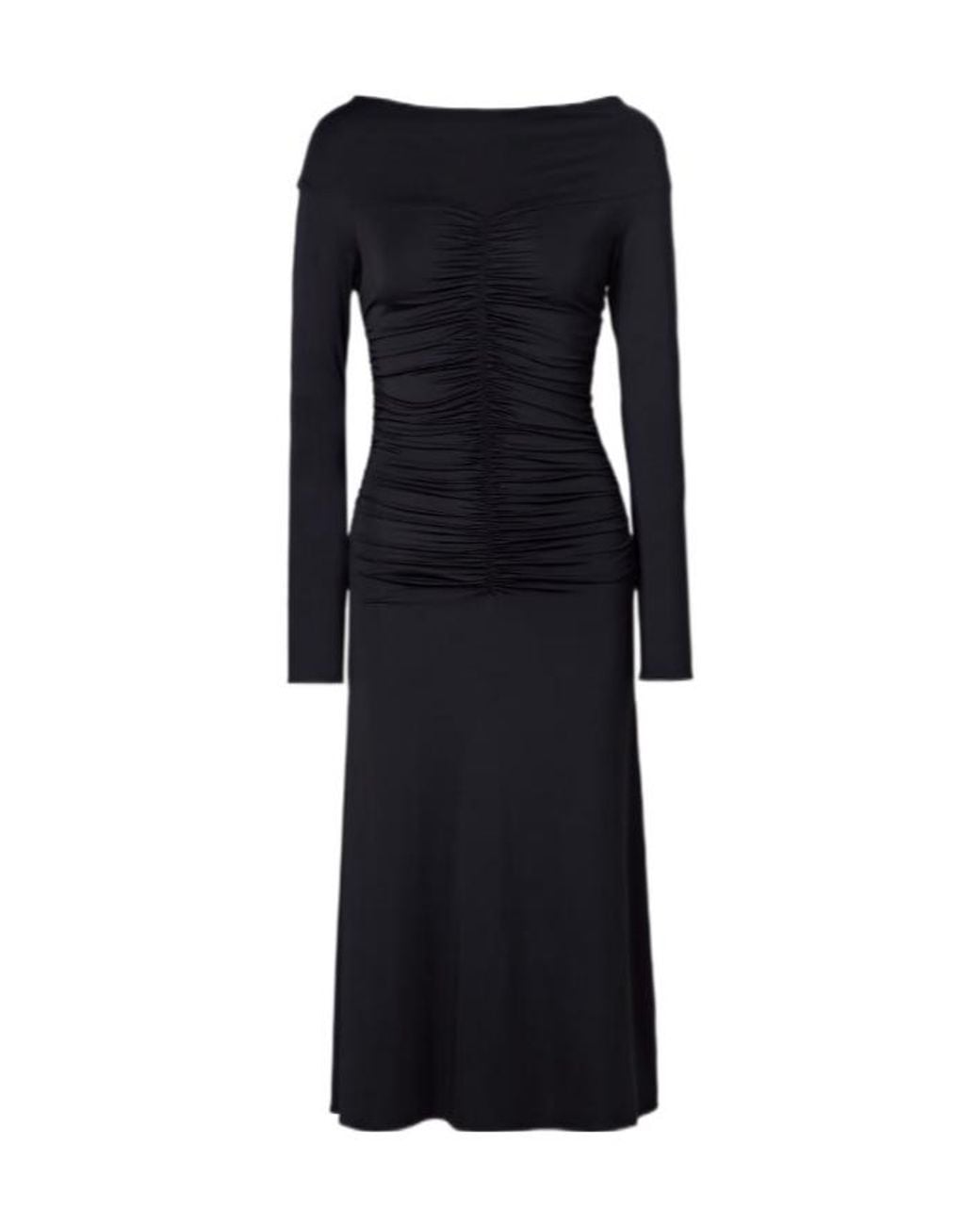 Altuzarra Black Ruched Stretch-Jersey Midi Dress