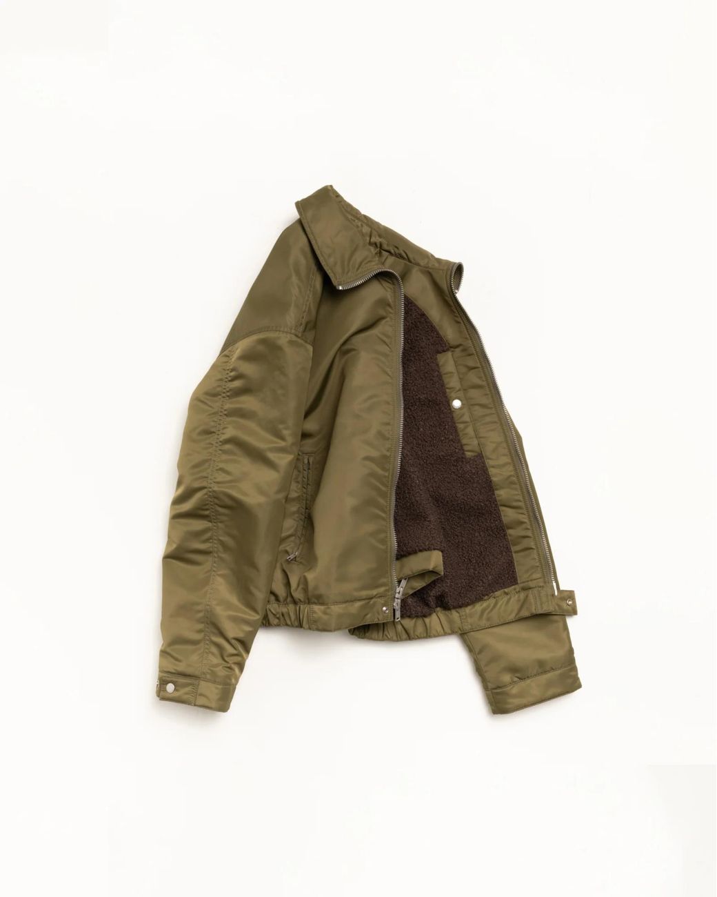 Stussy Green Zip-Up Bomber Jacket for men