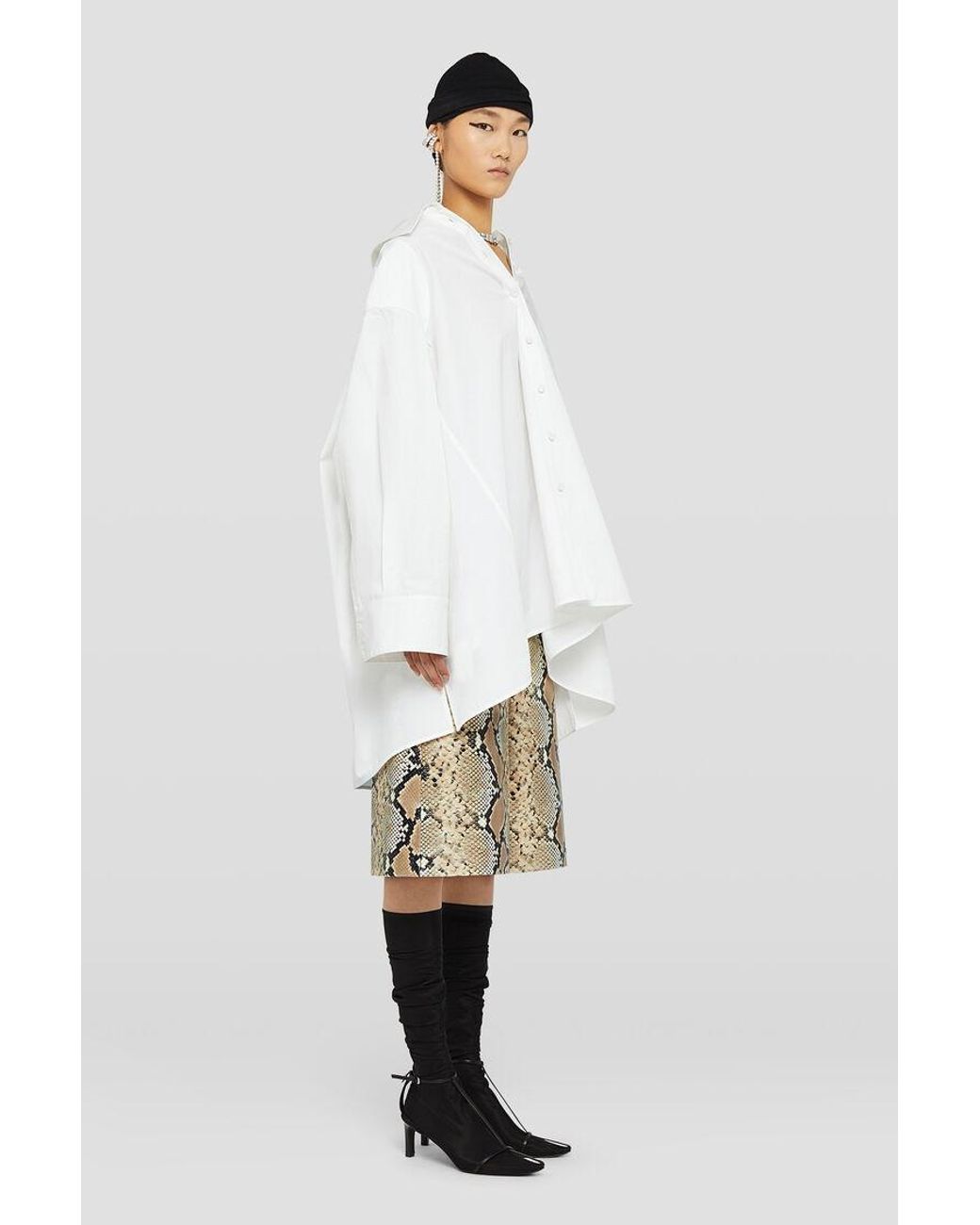 Jil Sander Natural Python Printed Bermuda Shorts