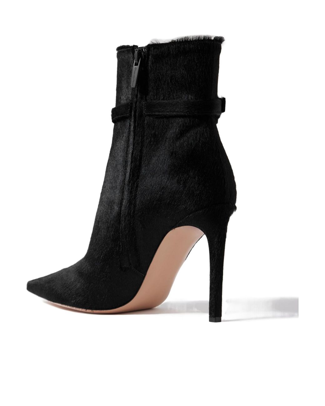 Gianvito Rossi Black Linsay 95 Buckled Calf Hair Ankle Boots