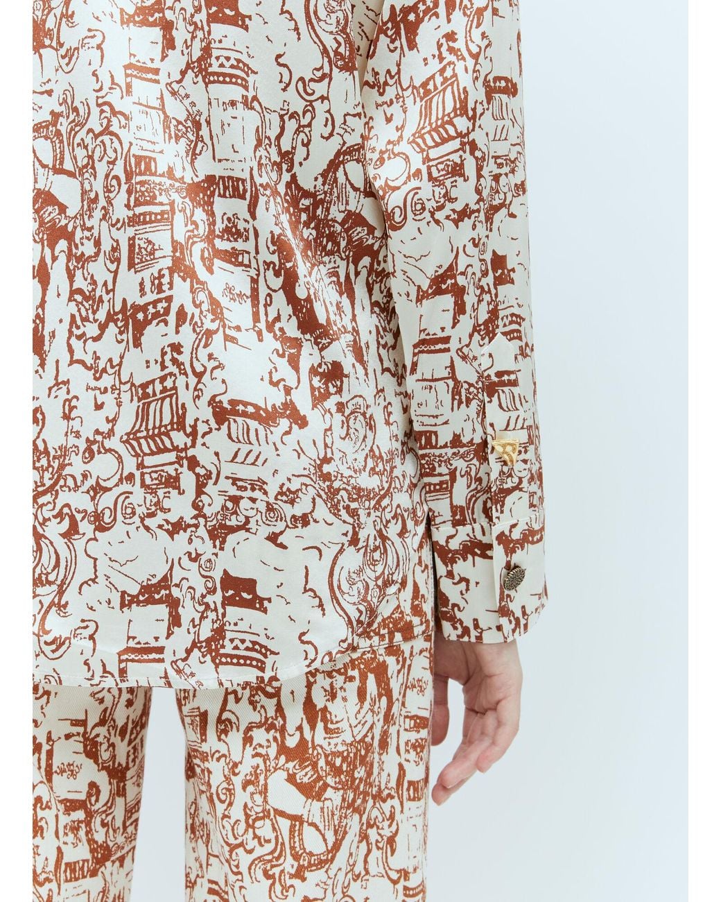 Rejina Pyo Pink Pattern Print Shirt