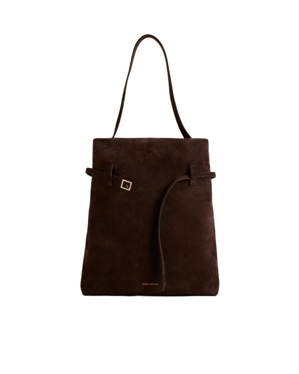 MANU Atelier Brown Tote Du Jour Belt-Detailed Tote Bag