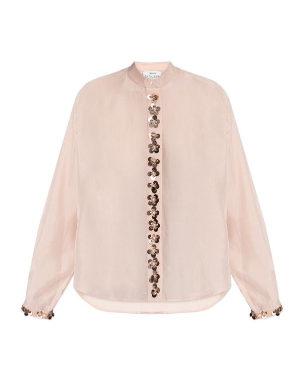 Forte_forte Pink Flower-Embellished Shirt