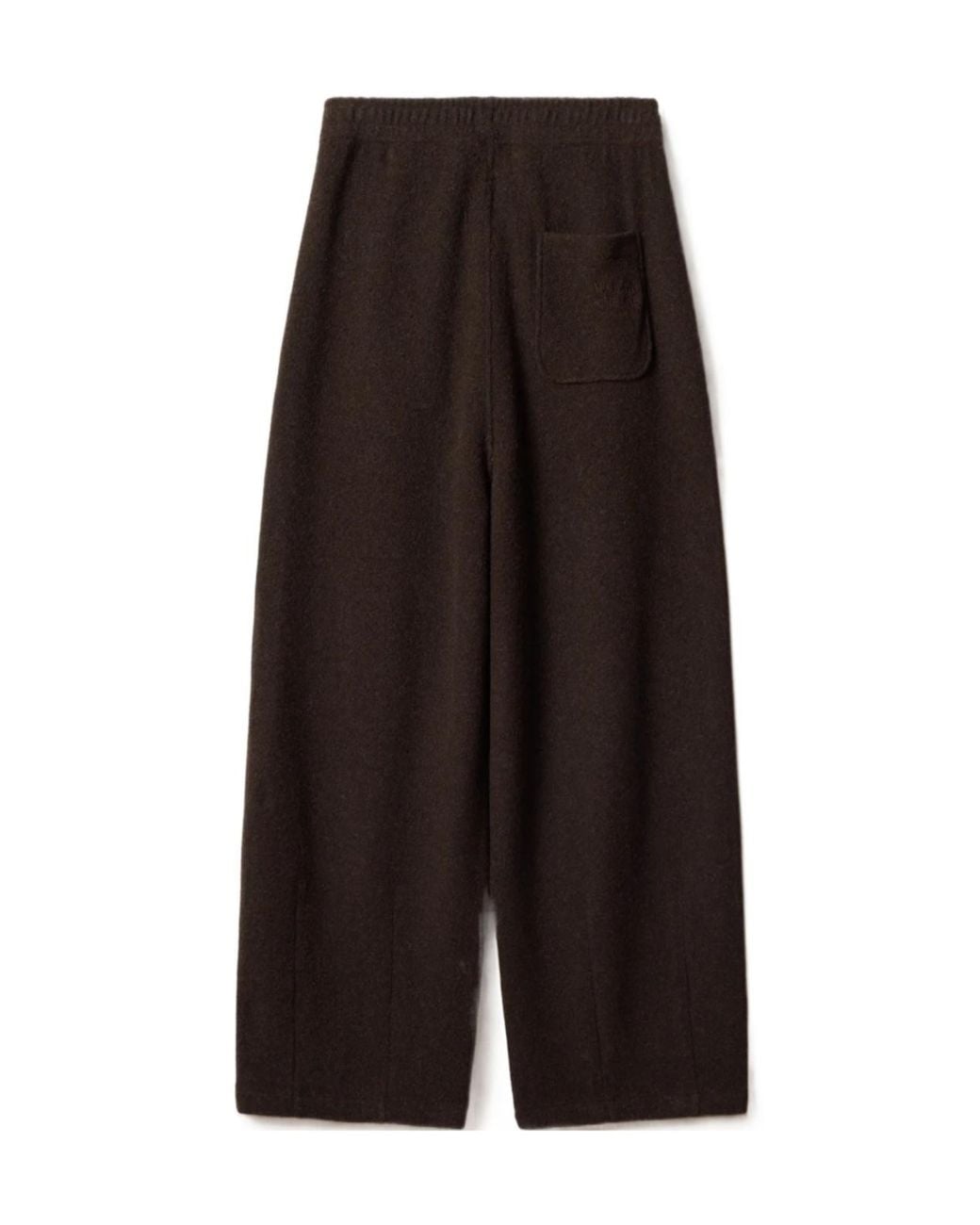 Maison Kitsuné Black Wool Fleece Wide Leg Jog Pants for men