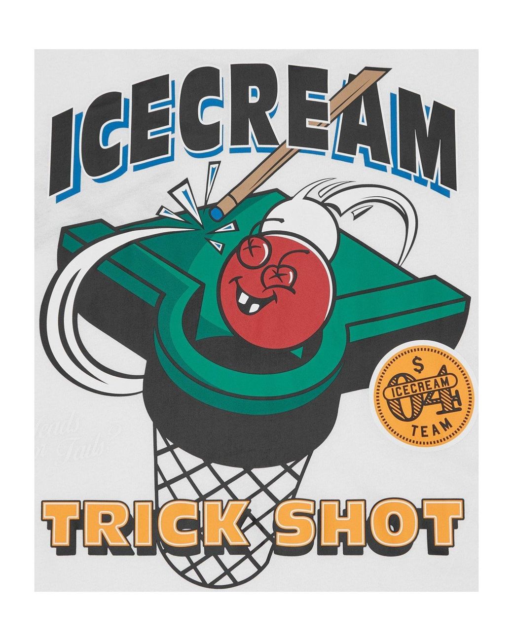 ICECREAM White Crew Neck Short-Sleeved T-Shirt for men