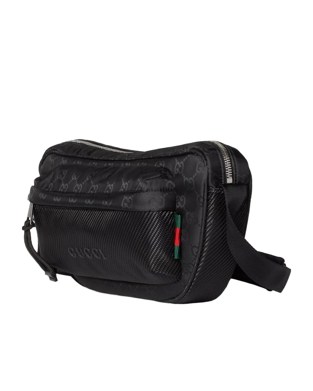 Gucci Black Nexus Logo Detailed Large Slingbag for men