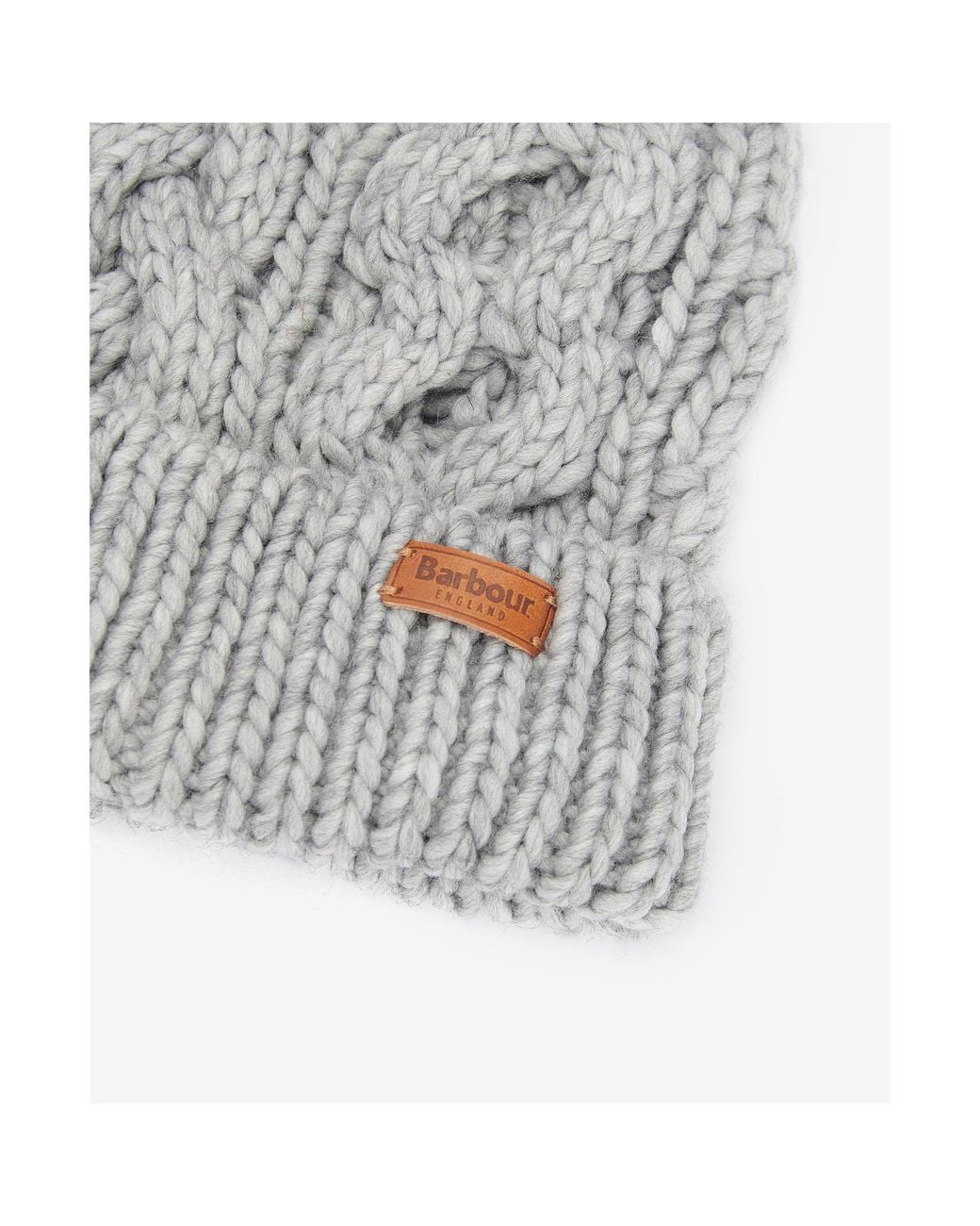 Barbour Gray Classic Cable Knit Beanie