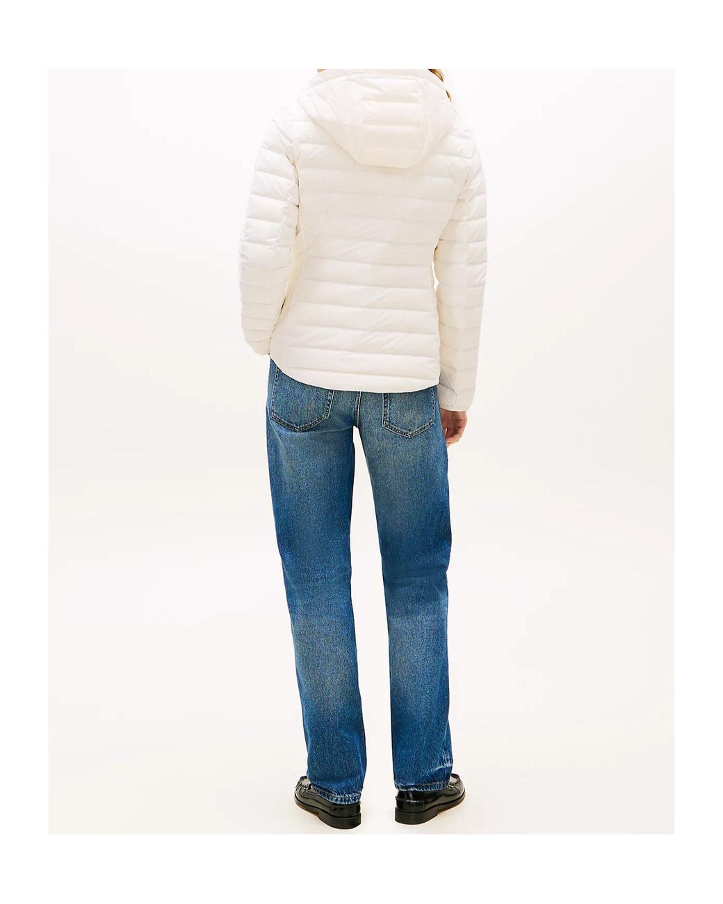 Tommy Hilfiger White Long-Sleeved Down Jacket