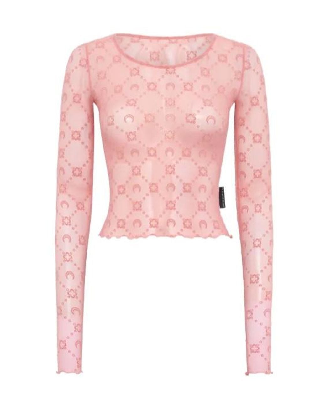 MARINE SERRE Pink Geometric-Pattern Top