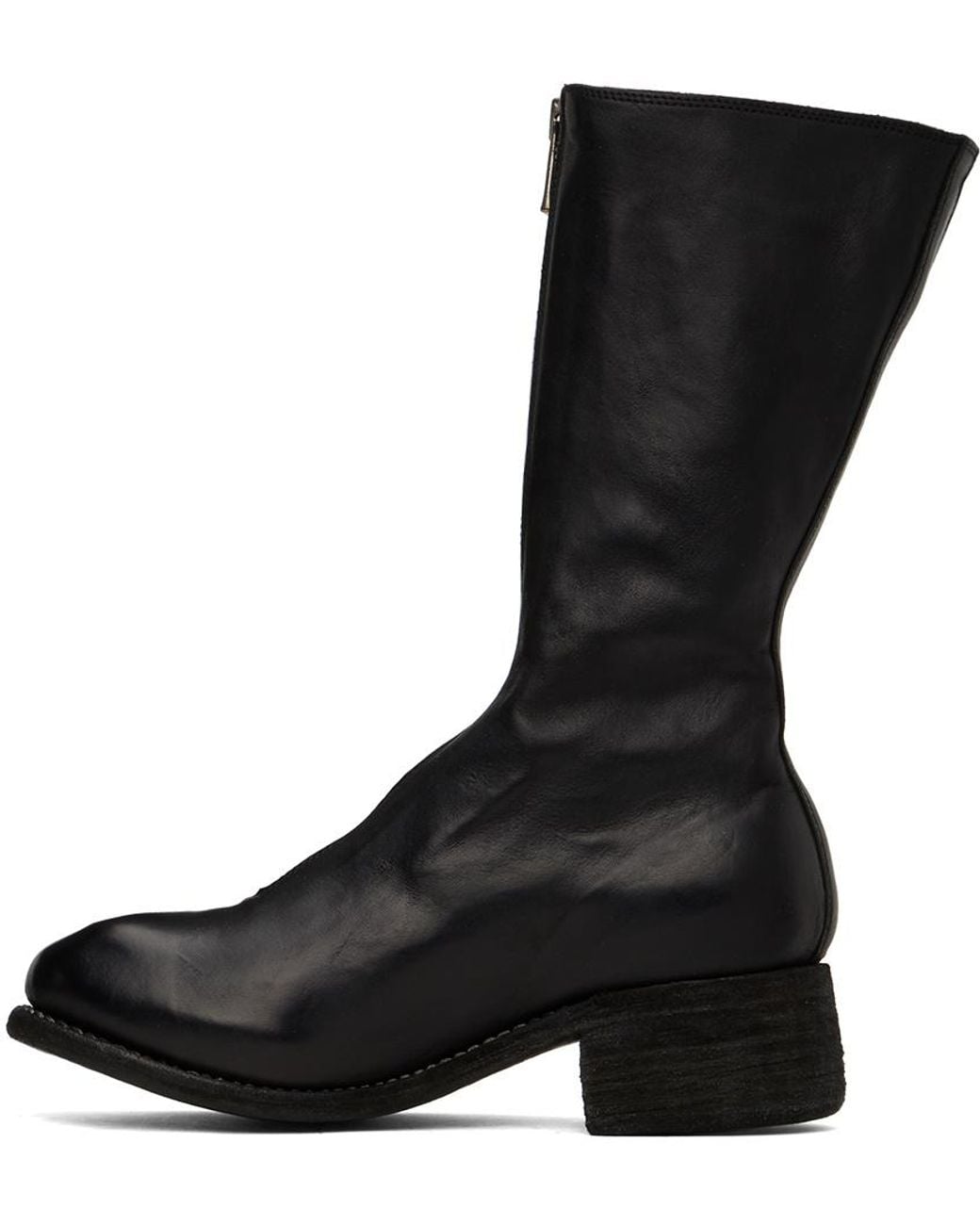 Guidi Black Pl9 Front Zipper Boots