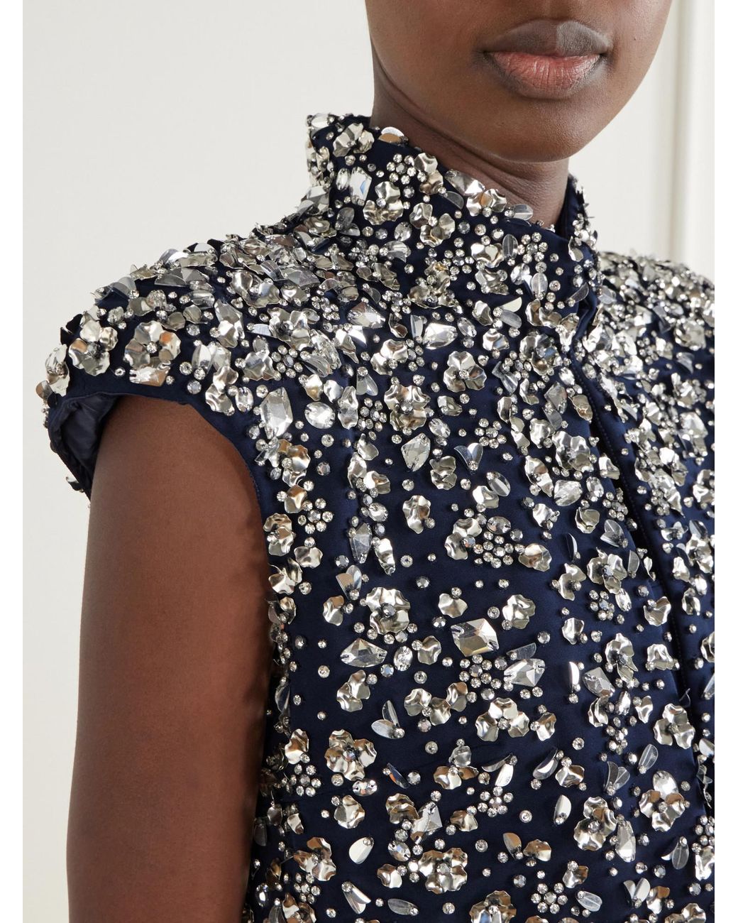 Jenny Packham Blue Crystal Embellished Blazer
