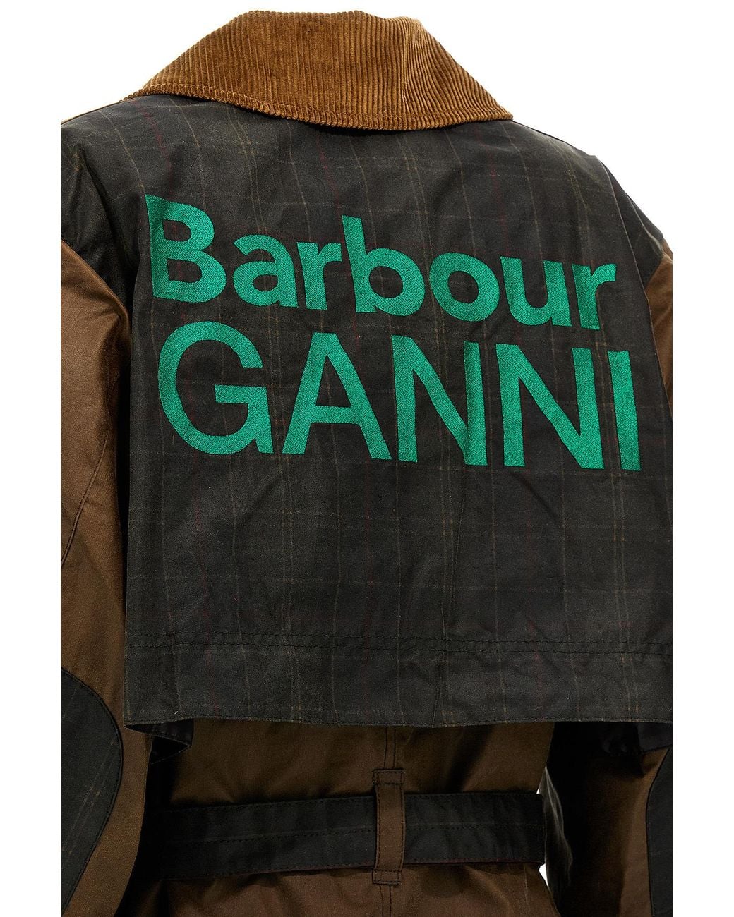 Barbour Brown X Ganni Waxed Trench Coat
