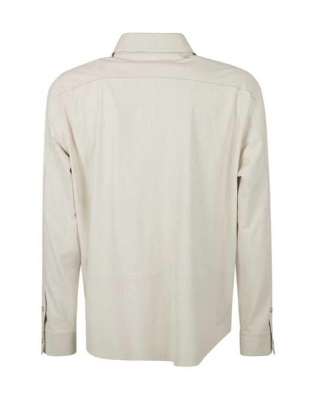 Zegna White Long Sleeved Snapped Shirt for men