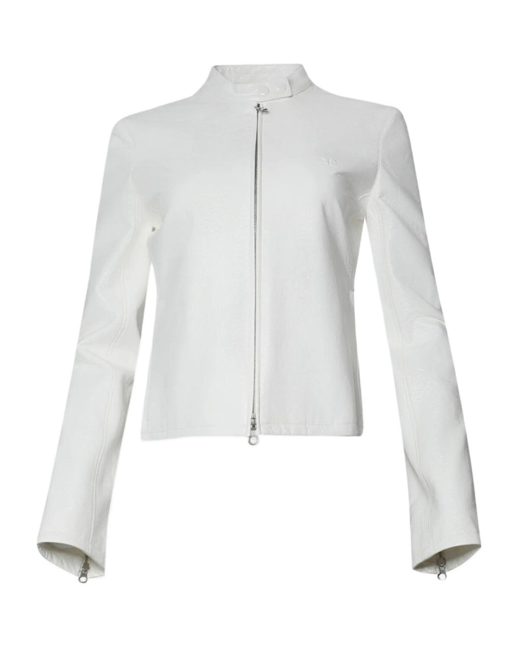 Courreges White Vinyl City Biker Jacket