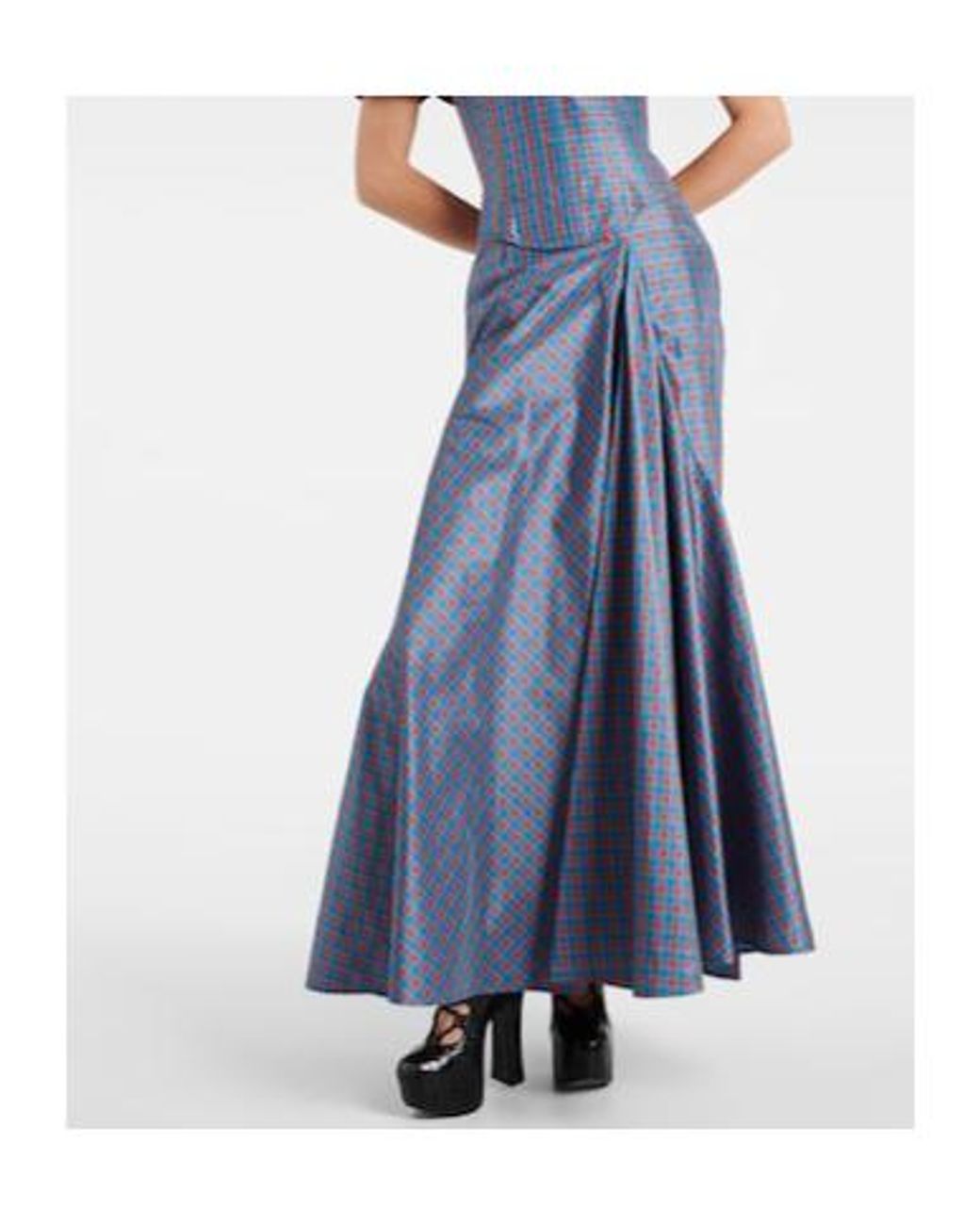 Vivienne Westwood Blue Plaid Ruffle Skirt