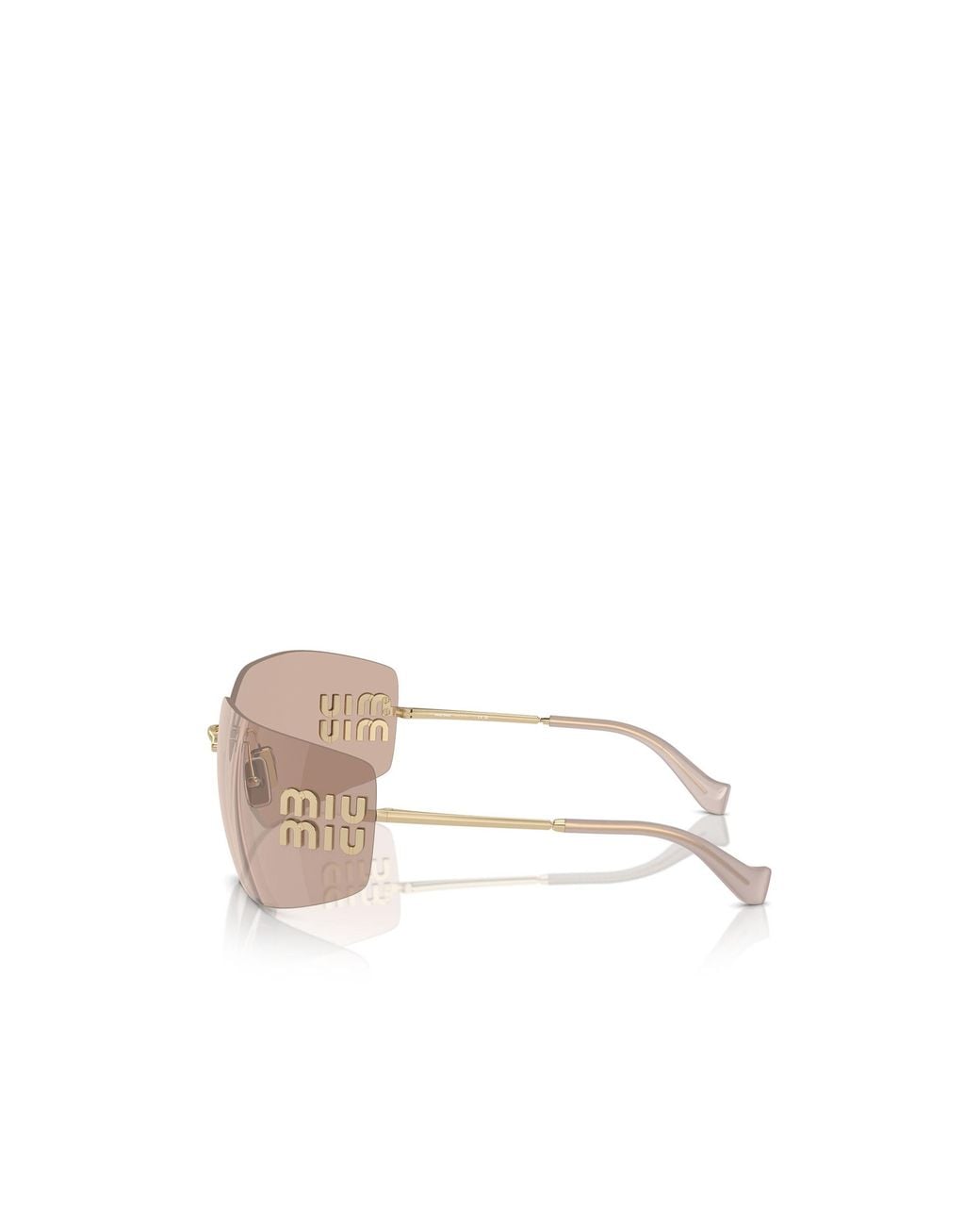Miu Miu White Eyewear Rectangular Frame Sunglasses