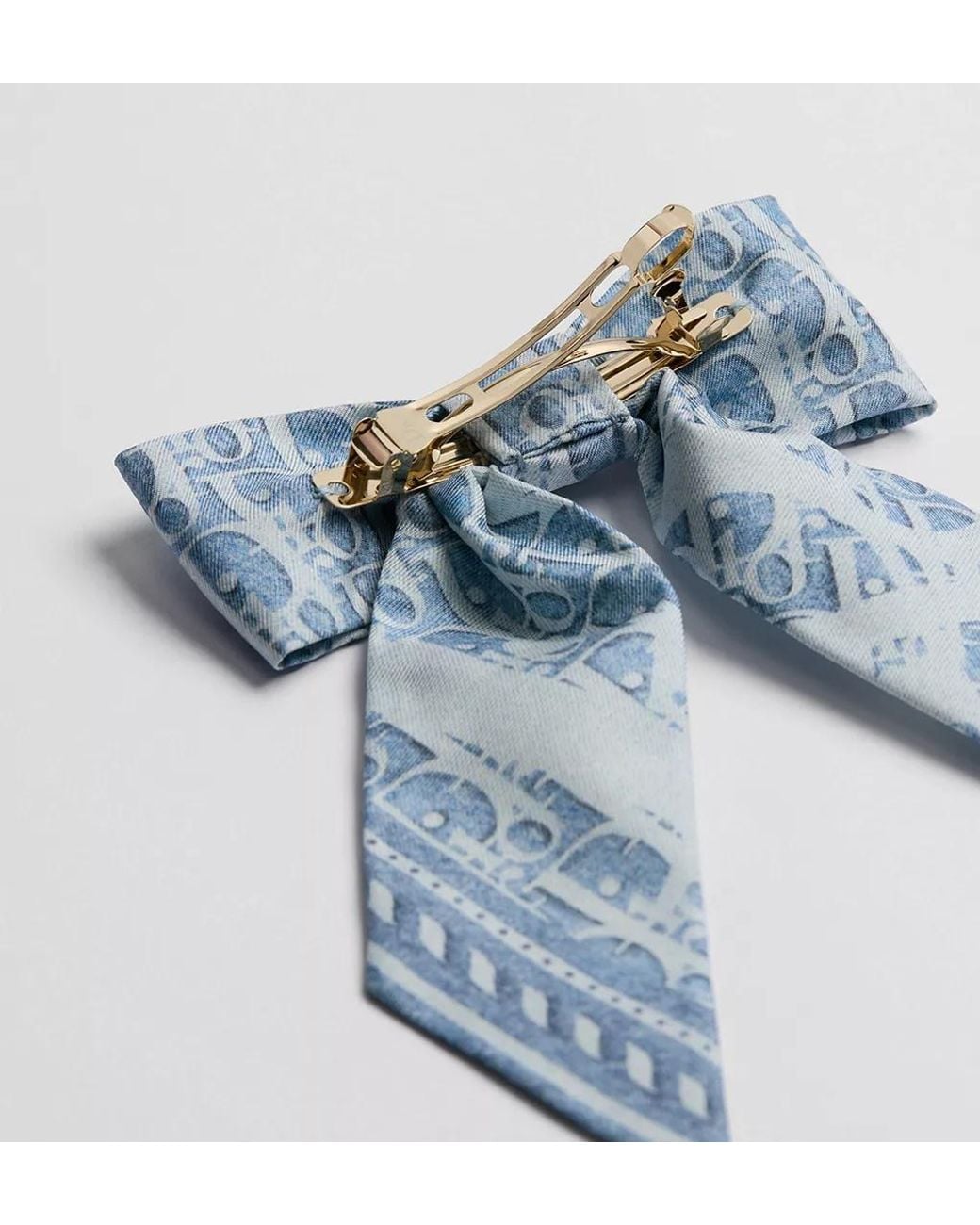 Dior Blue Infini Denim Large Twist Bow