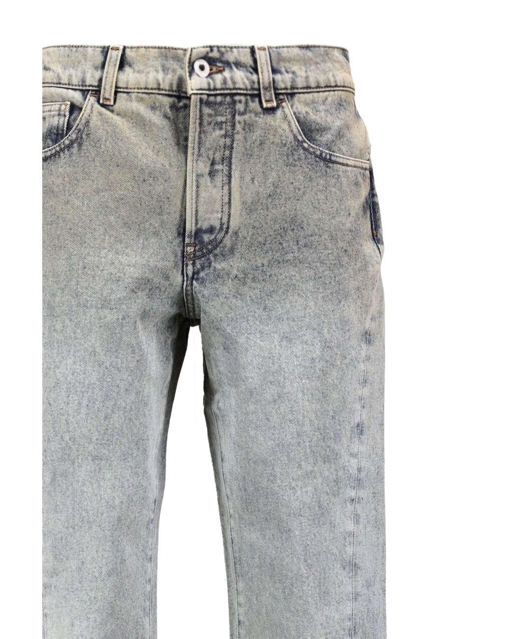 Off-White c/o Virgil Abloh Gray Washed Denim Straight-Leg Jeans