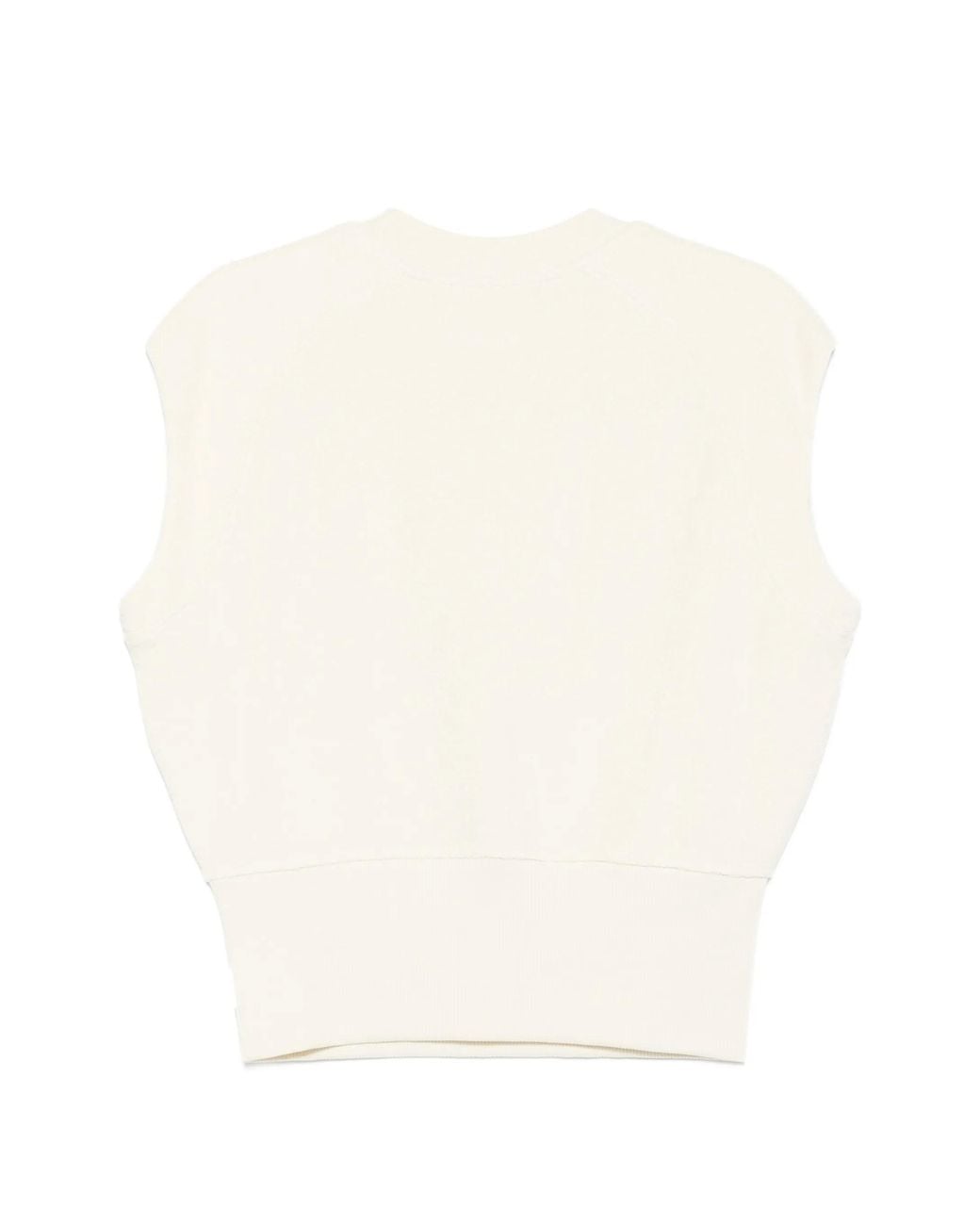 Closed White Ribbed-Trim Vest