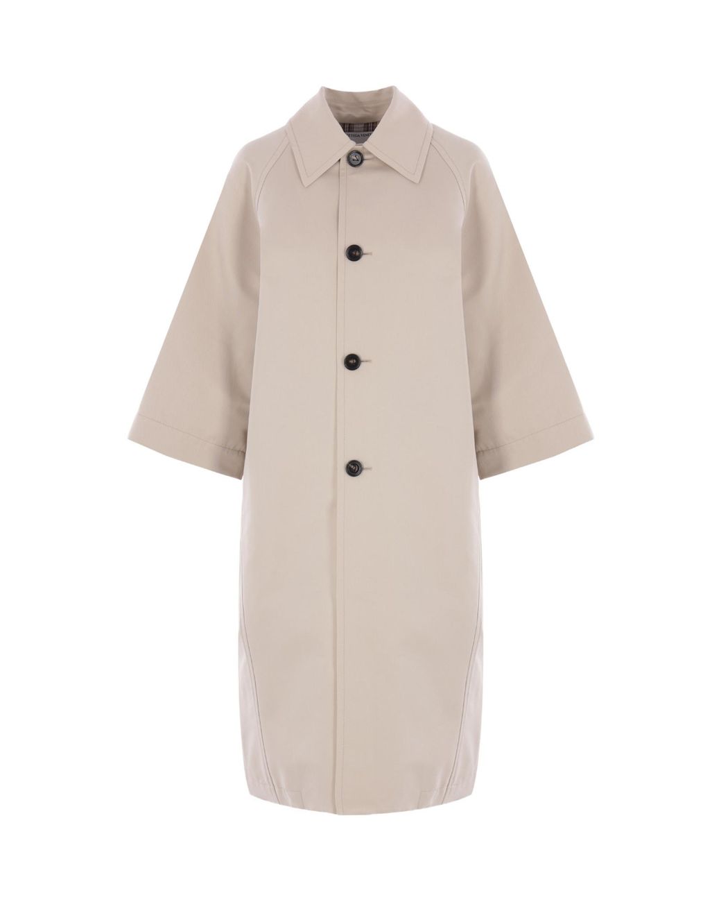 Bottega Veneta White Buttoned Loose Fit Coat