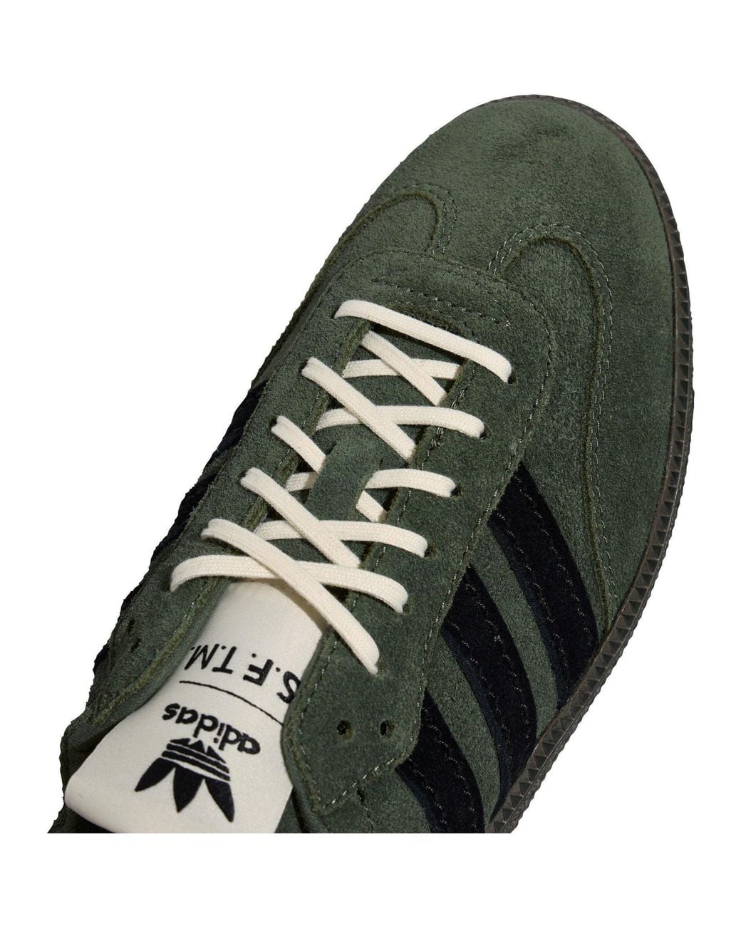 Adidas Originals Green Faux Fur Low-Top Casual Shoes for men