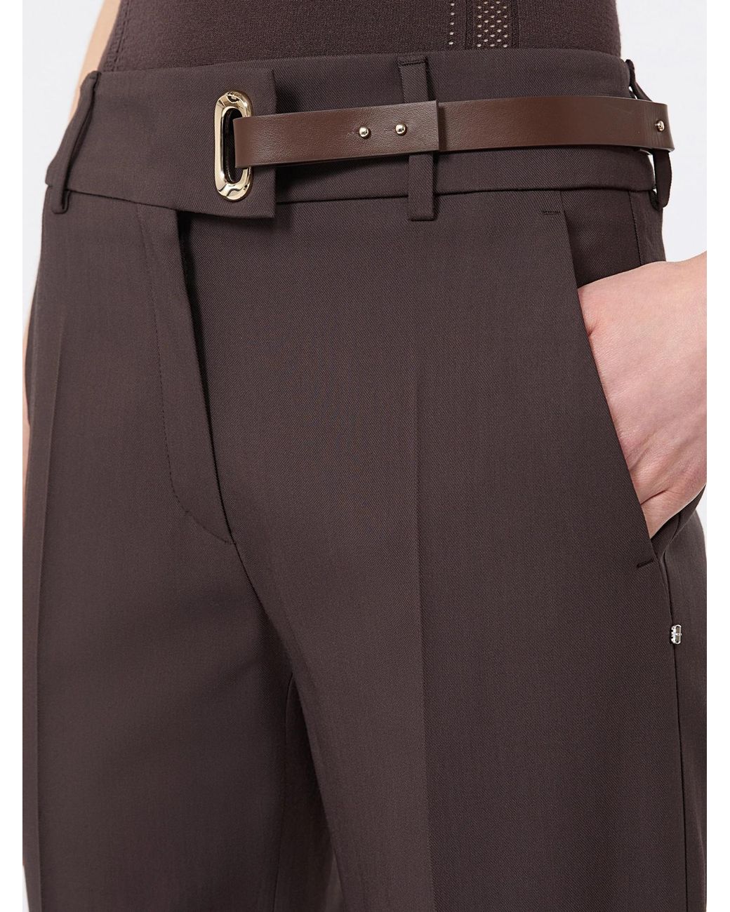 Sportmax Brown Rum Straight-Leg Pants